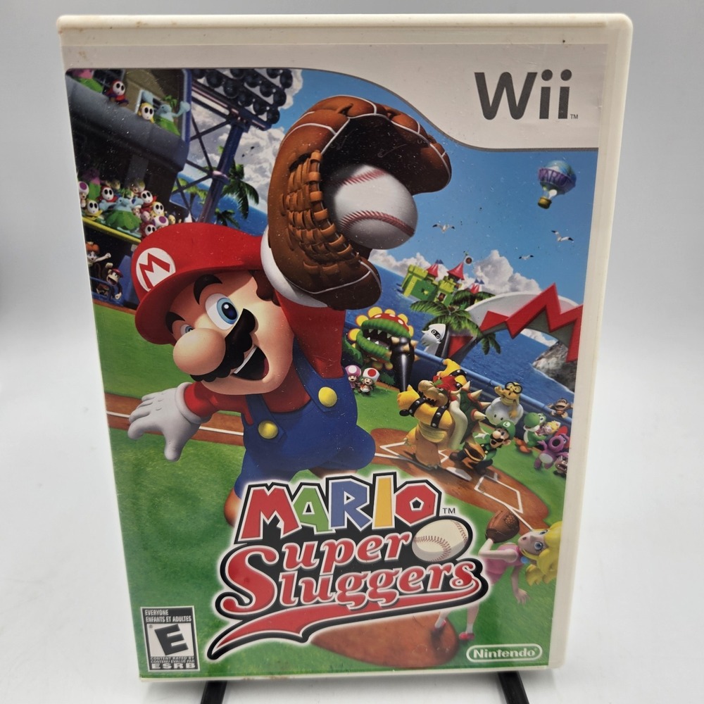 Mario Super Sluggers (Wii, 2008) Rated E Game In Case No Manual
